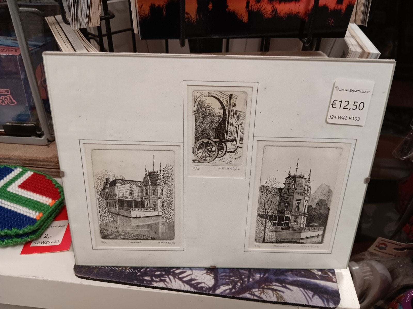 Borg Nienoord Leek - Ets van een historisch gebouw, Ophalen of Verzenden