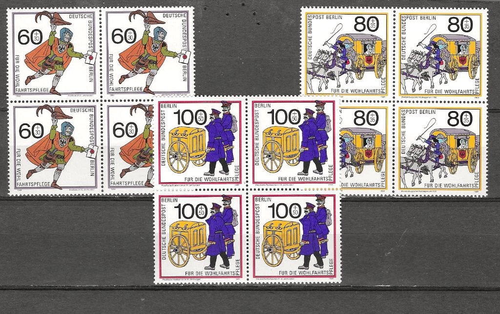 Berlijn 852-854 postfris blok van 4, Ophalen of Verzenden, BRD, Postfris