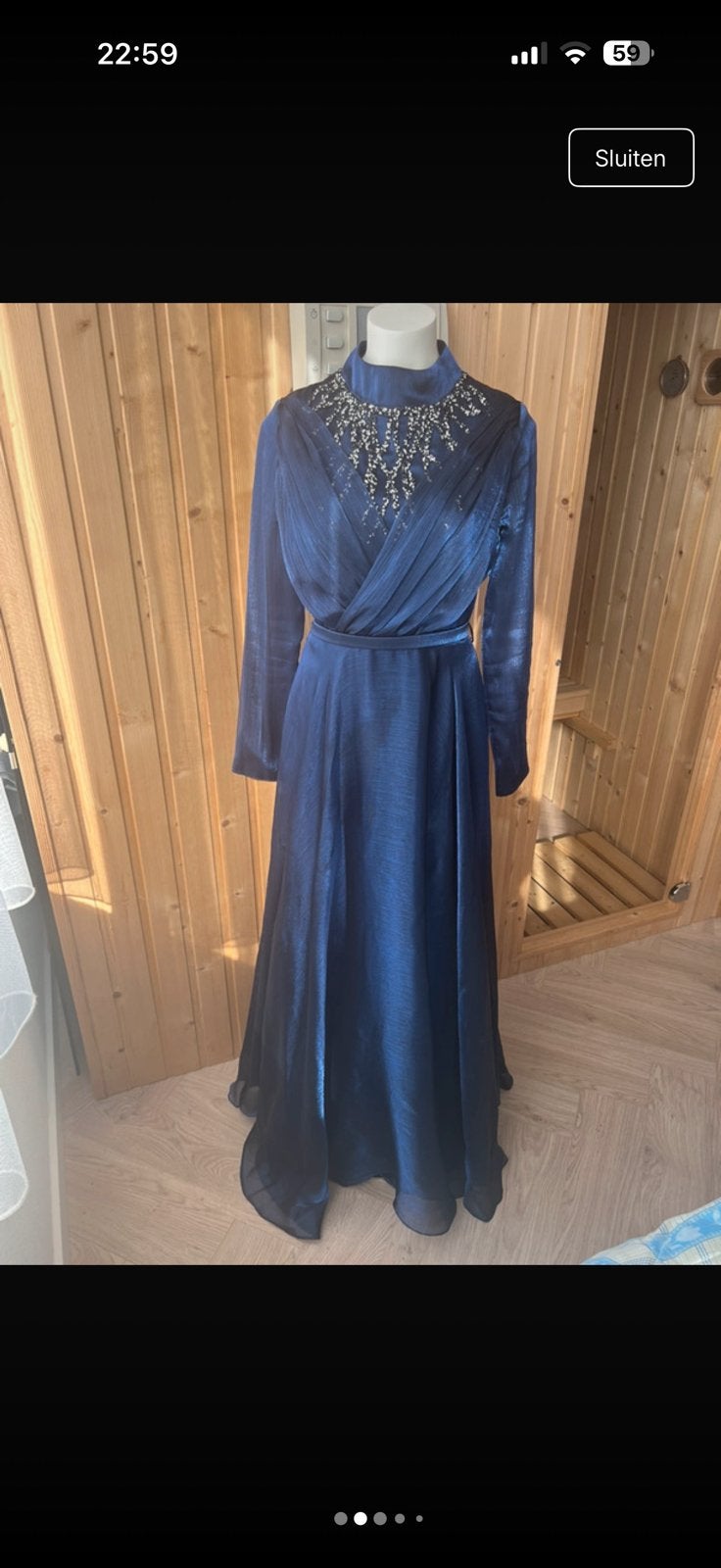 Galajurk abiye avondjurk, Ophalen of Verzenden, Zo goed als nieuw, Blauw, Galajurk