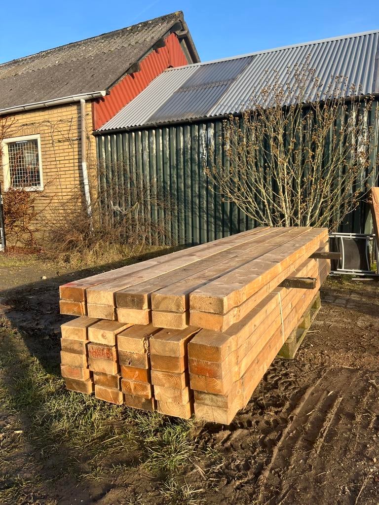 Constructie Gordingen diverse kopm. 75x195, 75x171 c24, Gebruikt, Ophalen of Verzenden, Balk, Vuren