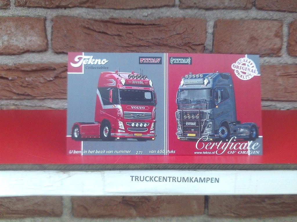 Tekno  Volvo  FH4  Globetrotter  XL  Set  van  Weeda., Ophalen of Verzenden, Nieuw, Bus of Vrachtwagen, Tekno