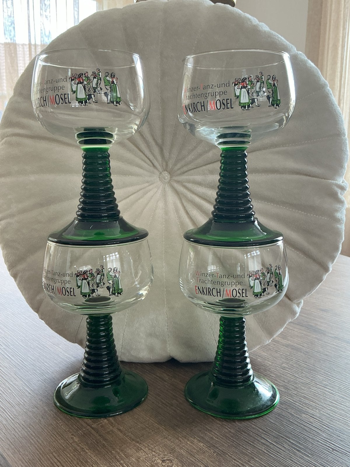 4 vintage Roemers wijnglazen Duitse moezel jaren 70, Antiek en Kunst, Antiek | Glas en Kristal, Ophalen of Verzenden