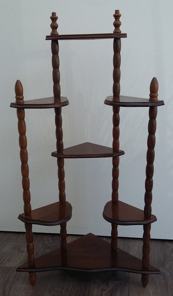 Omstreeks 1950 Houten Hoekschap Etagère Hoek Meubel Schap, Ophalen of Verzenden