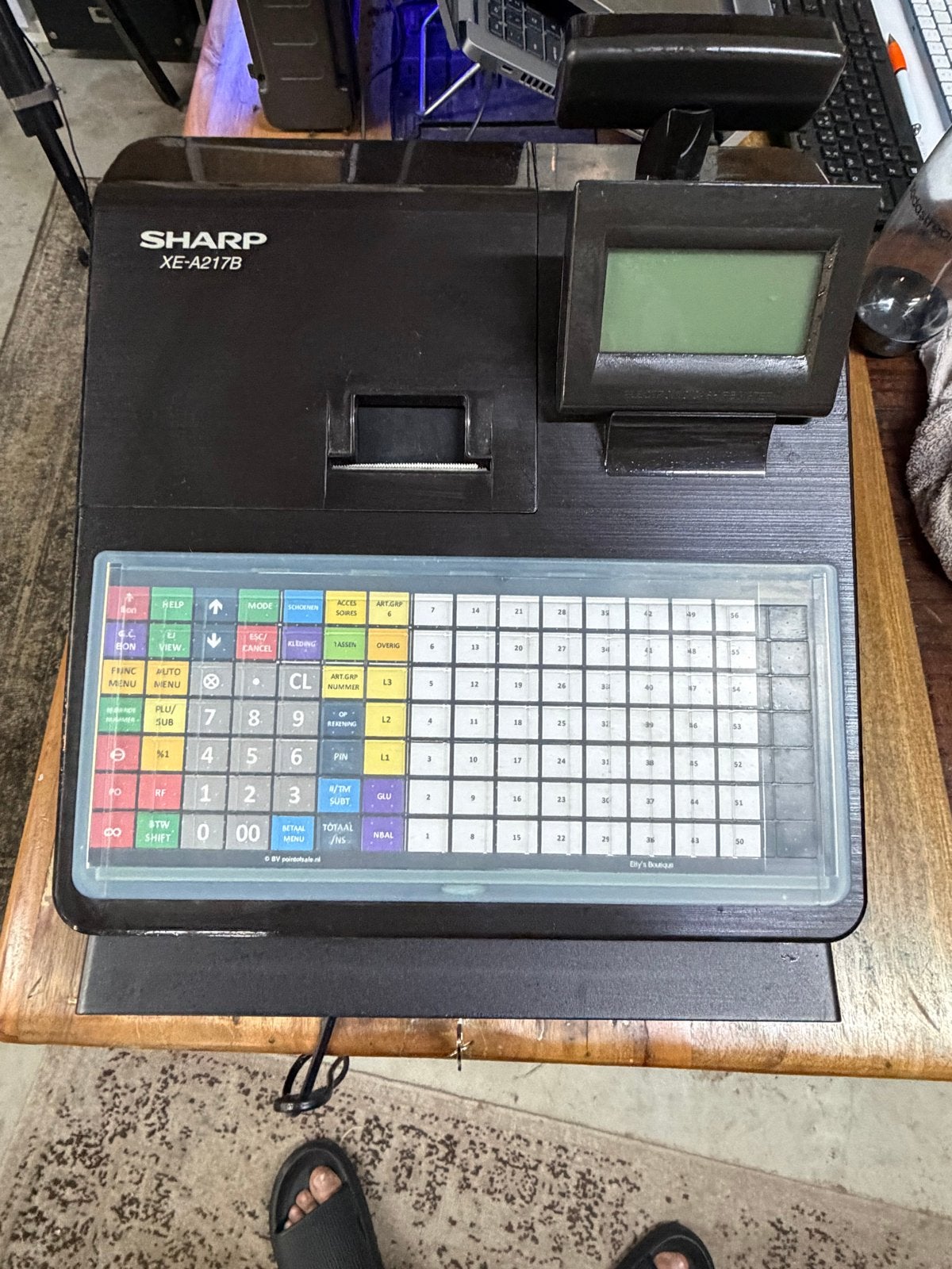 Sharp XE-A217B Kassaregister + Kassalade, Ophalen