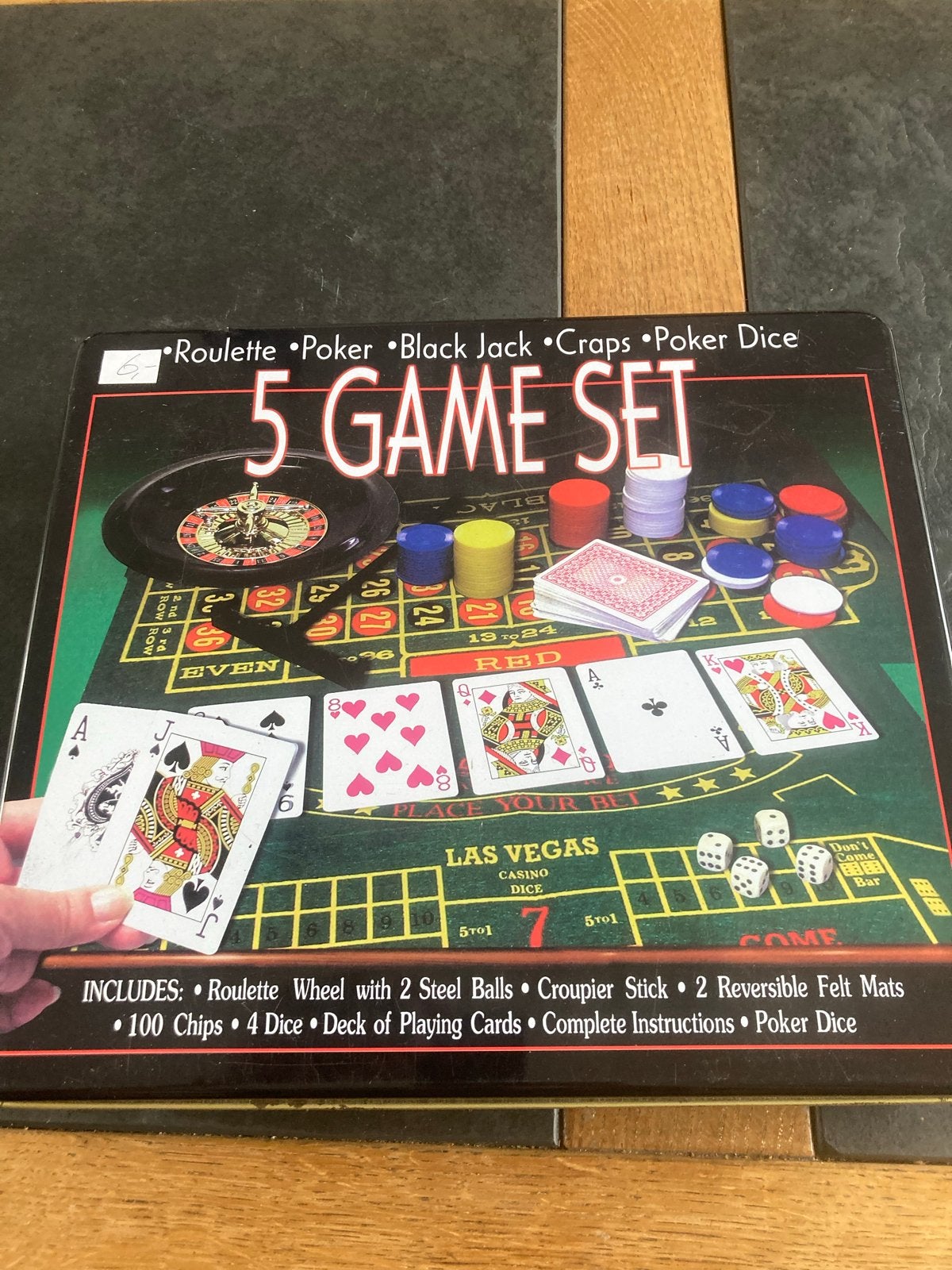 5-in-1 Casino Spelset: Roulette, Poker, Blackjack, Craps, Drie of vier spelers, Ophalen of Verzenden, Zo goed als nieuw