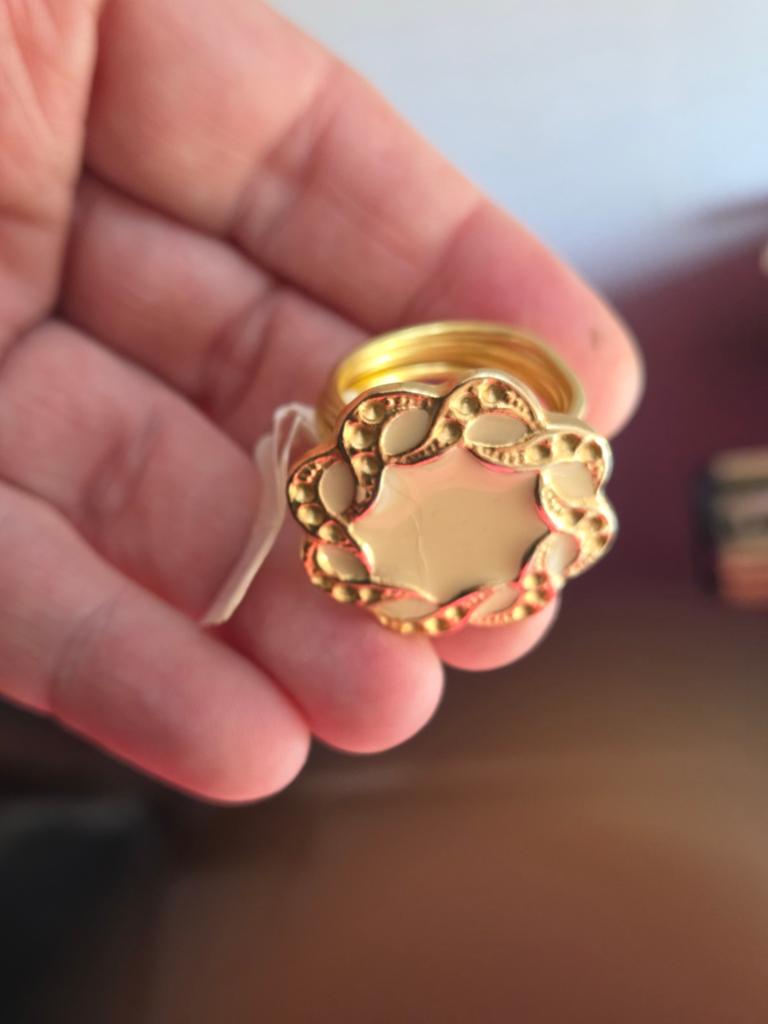 Gouden handgemaakte ring, maat 20, Sieraden, Tassen en Uiterlijk, Ringen, Overige materialen, 20 of groter, Nieuw, Ophalen of Verzenden