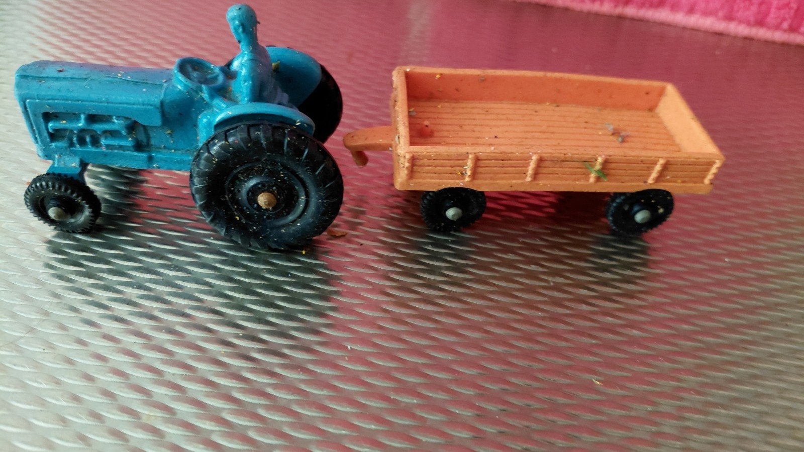 Vintage Tomte Laerdal tractor met aanhanger, Ophalen of Verzenden, Gebruikt