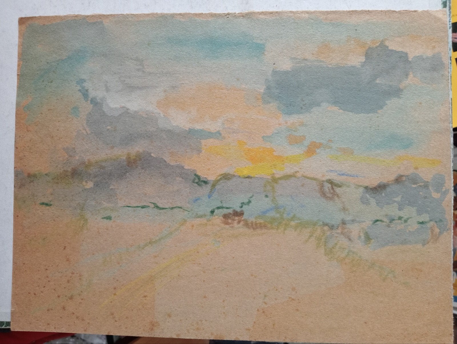 Aquarel landschap jaren 80 Kunstcriticus Frans Duister, Ophalen of Verzenden
