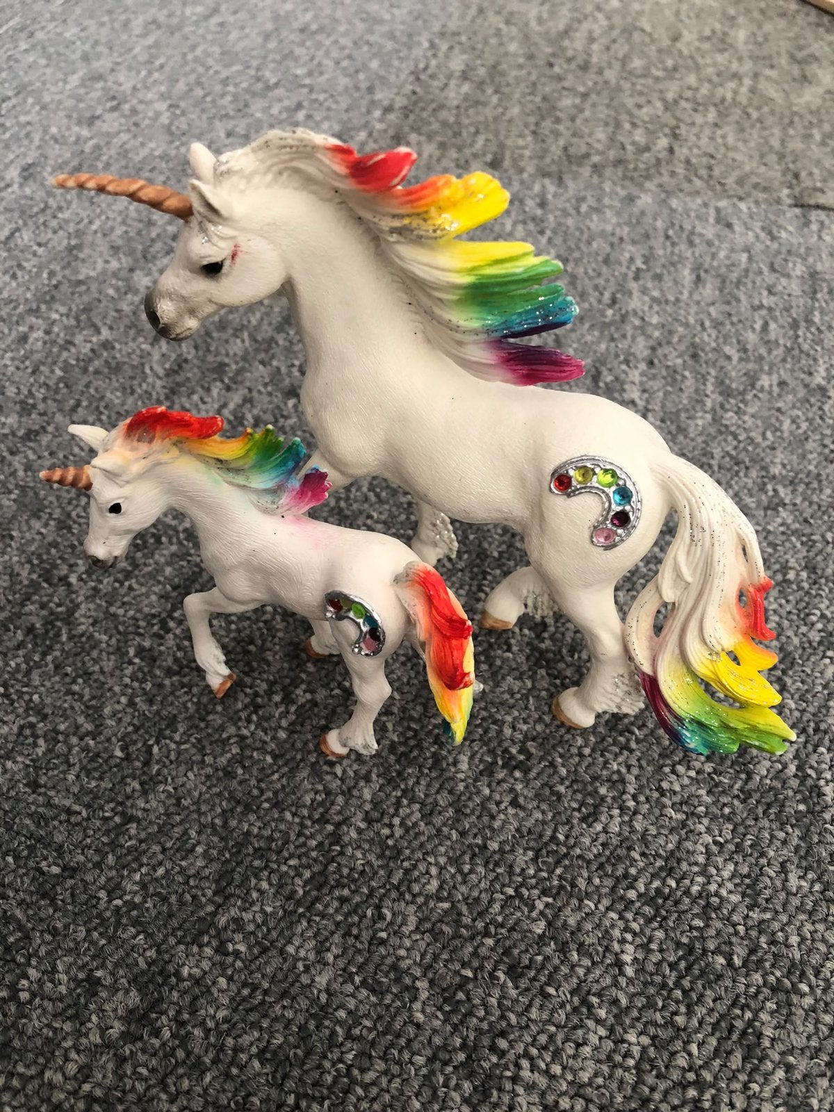 Schleich unicorn met veulen, Ophalen of Verzenden, Zo goed als nieuw