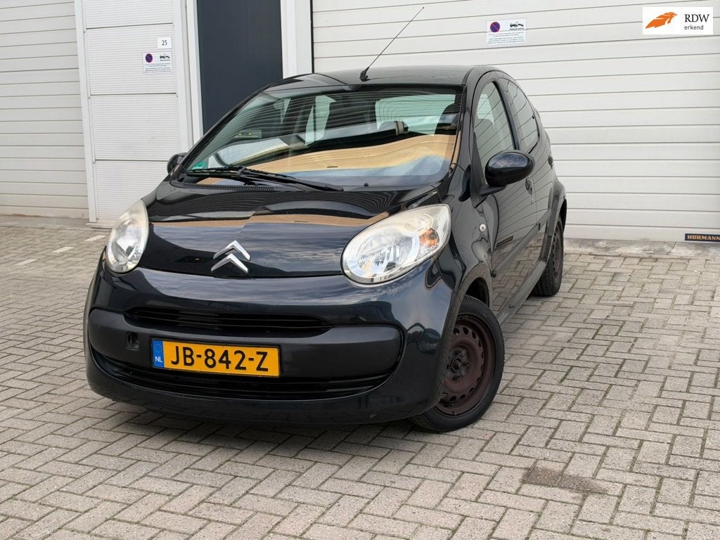 Citroen C1 1.0-12V Séduction + nwe apk, Stof, Gebruikt, Zwart, 4 stoelen