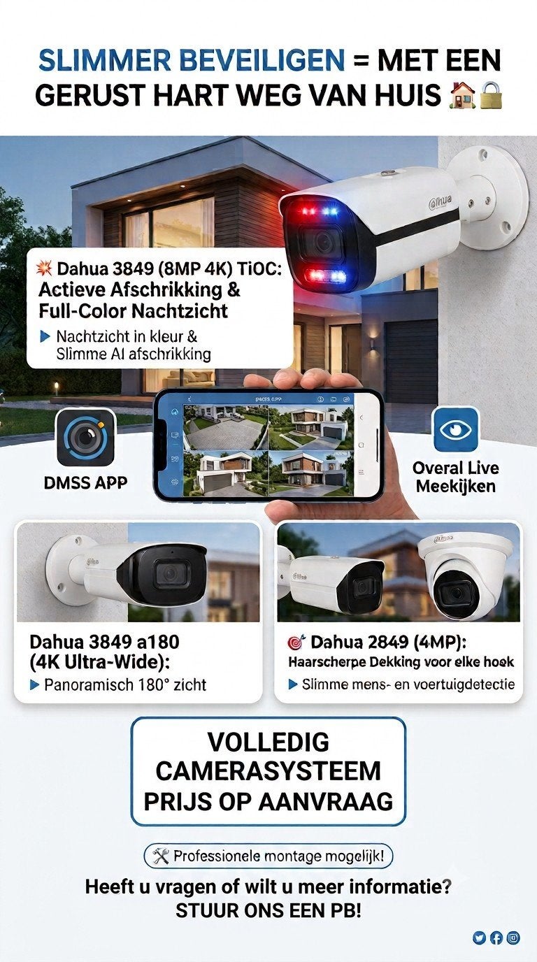 Dahua Camera Systeem - Compleet Pakket (incl. montage optie), Ophalen of Verzenden