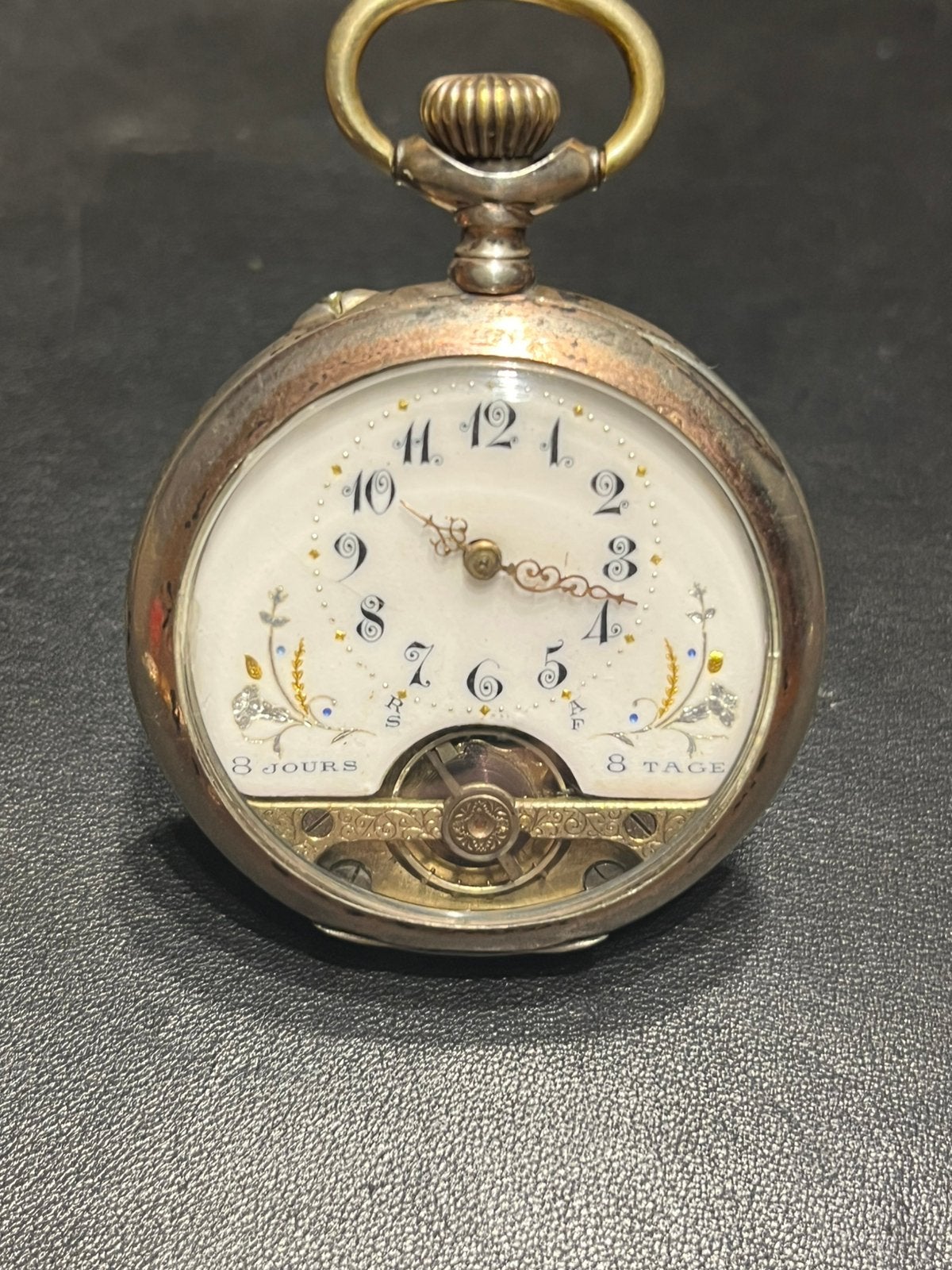 Hebdomas 8 Day, Ophalen of Verzenden, Zilver, Overige merken, 1900 tot 1930