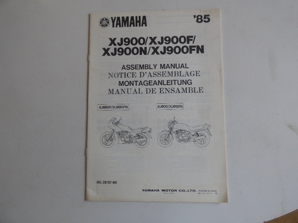 YAMAHA XJ900 / XJ900F / XJ900N / XJ900FN MONTAGE HANDLEIDING, Ophalen of Verzenden, Yamaha