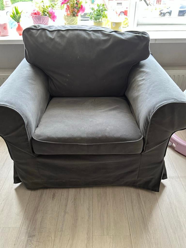 Ektrop hoes voor fauteuil en 3 persoons bank zwarr, Huis en Inrichting, Ophalen of Verzenden, Zo goed als nieuw, 75 tot 100 cm