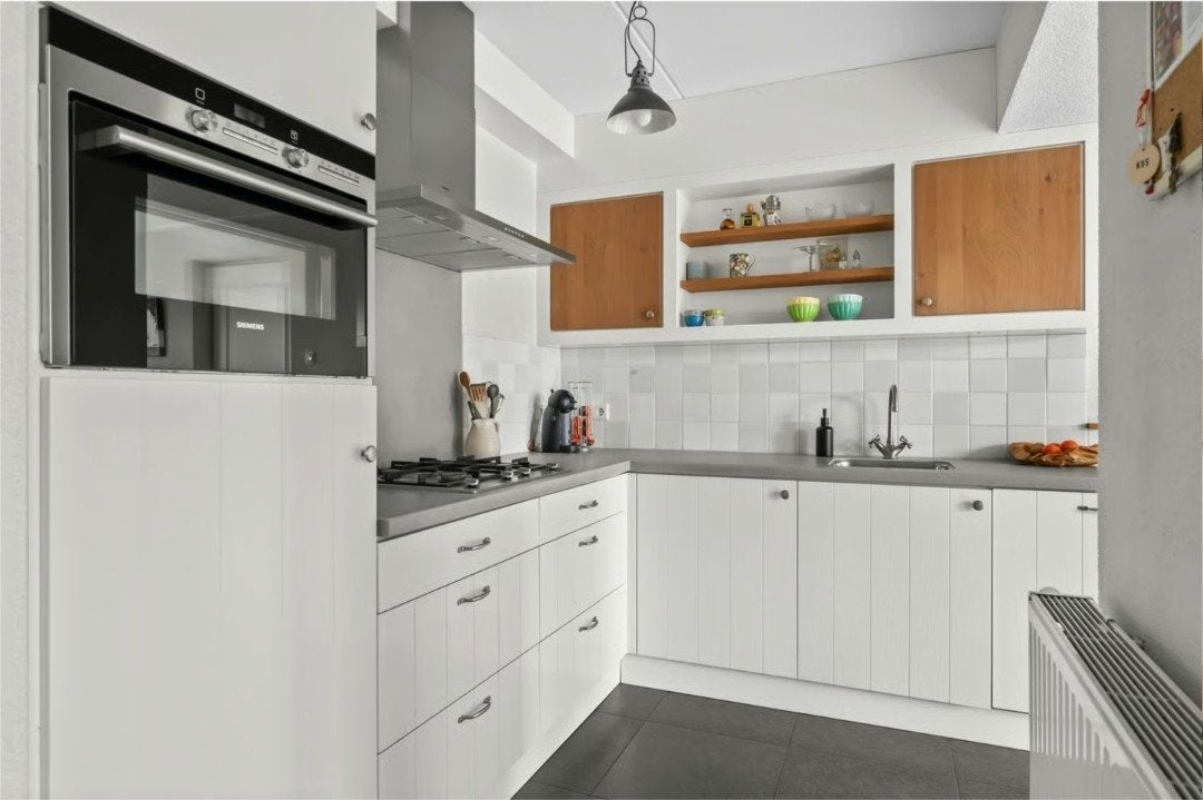 keuken, Ophalen, Wit, Hoekkeuken