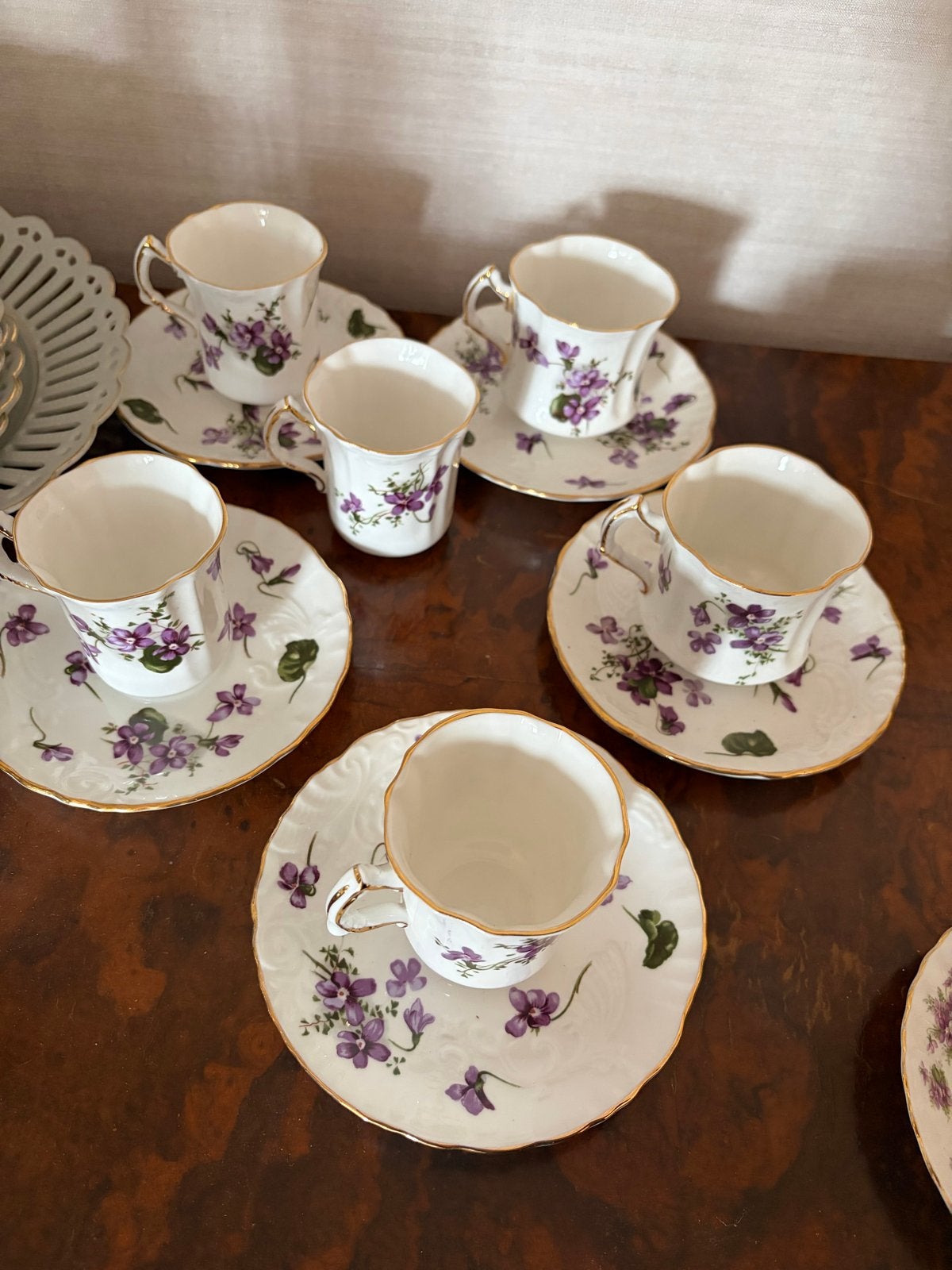 Hammersley Victoriaanse Viooltjes Kop en Schotel Set, Antiek en Kunst, Ophalen