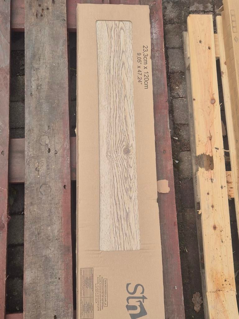Keramisch parket – Houtlook tegel merbau Roble 23x120cm, Ophalen, 60 cm of meer, Keramiek, Nieuw