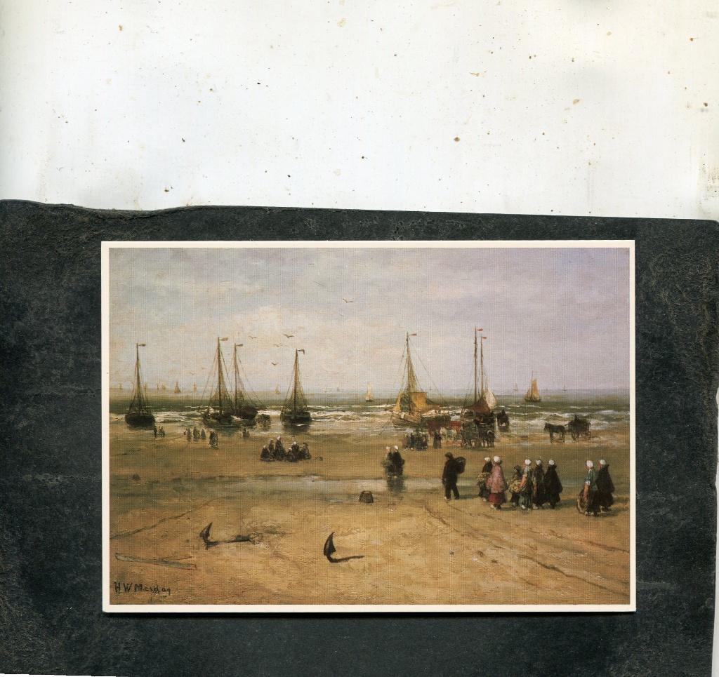 Ansicht H.W. Mesdag - Strand met boten en volk, Verzenden, 1980 tot heden, Ongelopen