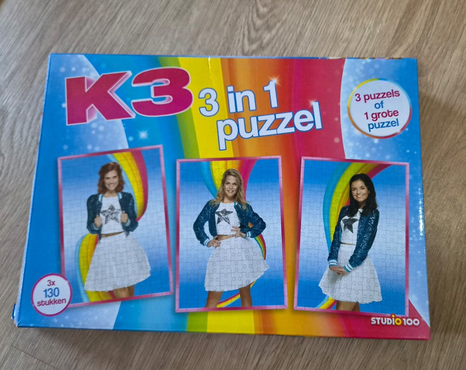 K3 3-in-1 puzzel (2 zakjes ongeopend), Ophalen of Verzenden, Meer dan 50 stukjes, Zo goed als nieuw, 6 jaar of ouder