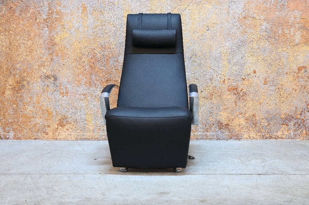 NIEUWbeklede zwarte leren Jori Brainbuilder  relax fauteuil, Jori, 100 tot 125 cm, Ophalen of Verzenden, Jori