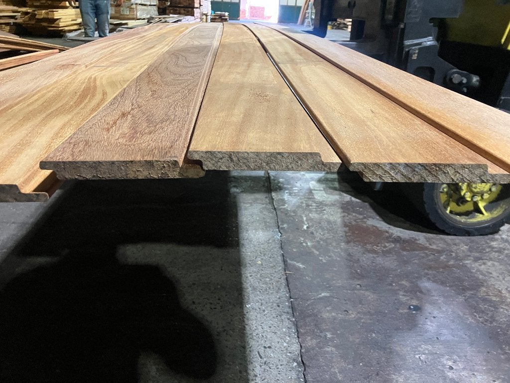 planken-channelsiding-Hardhout-Sucupira Amarela-18x125mm, Ophalen, Overige typen, Nieuw, Hardhout