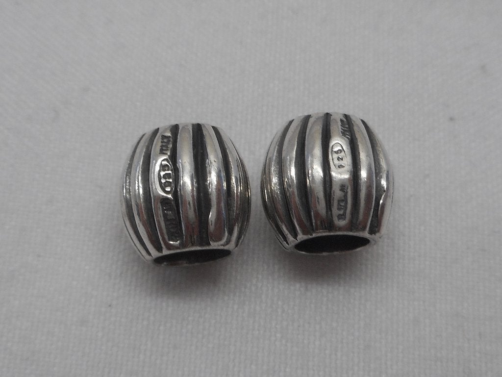 Zilveren set Tedora spacers met ribbel nr.1479, Overige merken, Verzenden, Zo goed als nieuw, 2 of 3 bedels