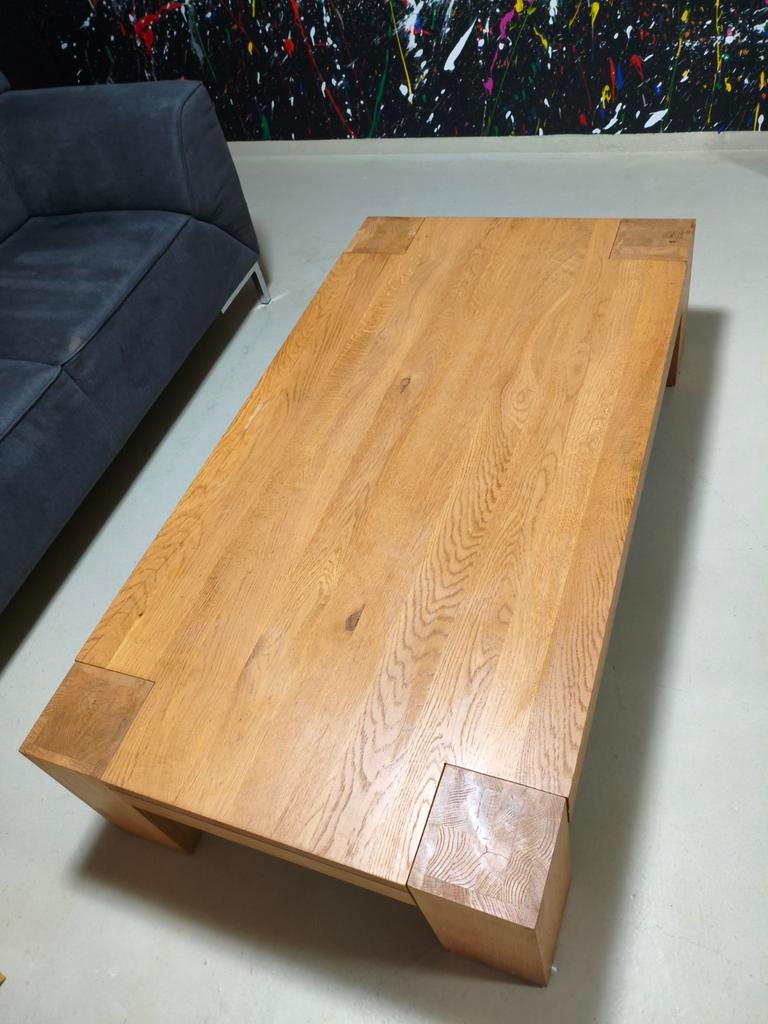 Mooie eiken salontafel van Goossens Wonen, Huis en Inrichting, Tafels | Salontafels, Ophalen, 100 tot 150 cm, Eikenhout, 50 tot 100 cm