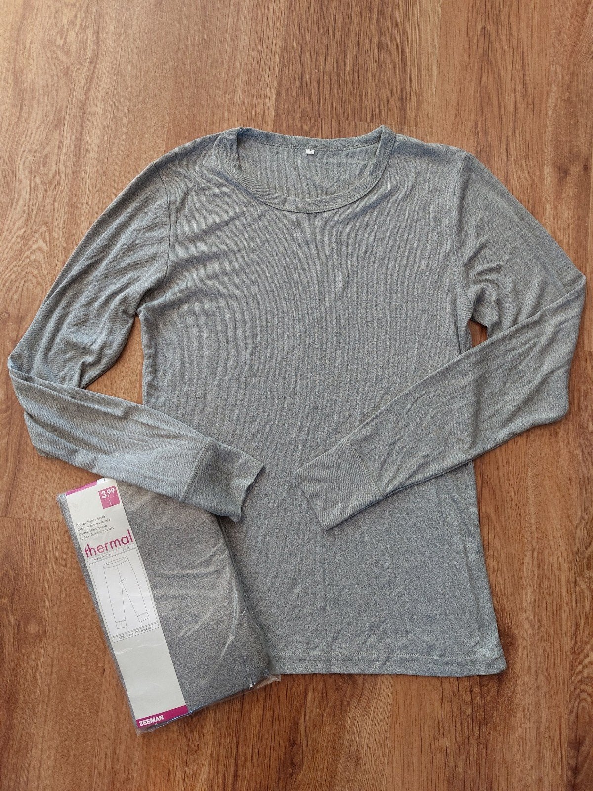 Dames thermo broek + thermo t-shirt • Maat L, Zeeman, Ophalen of Verzenden, Grijs, Setje