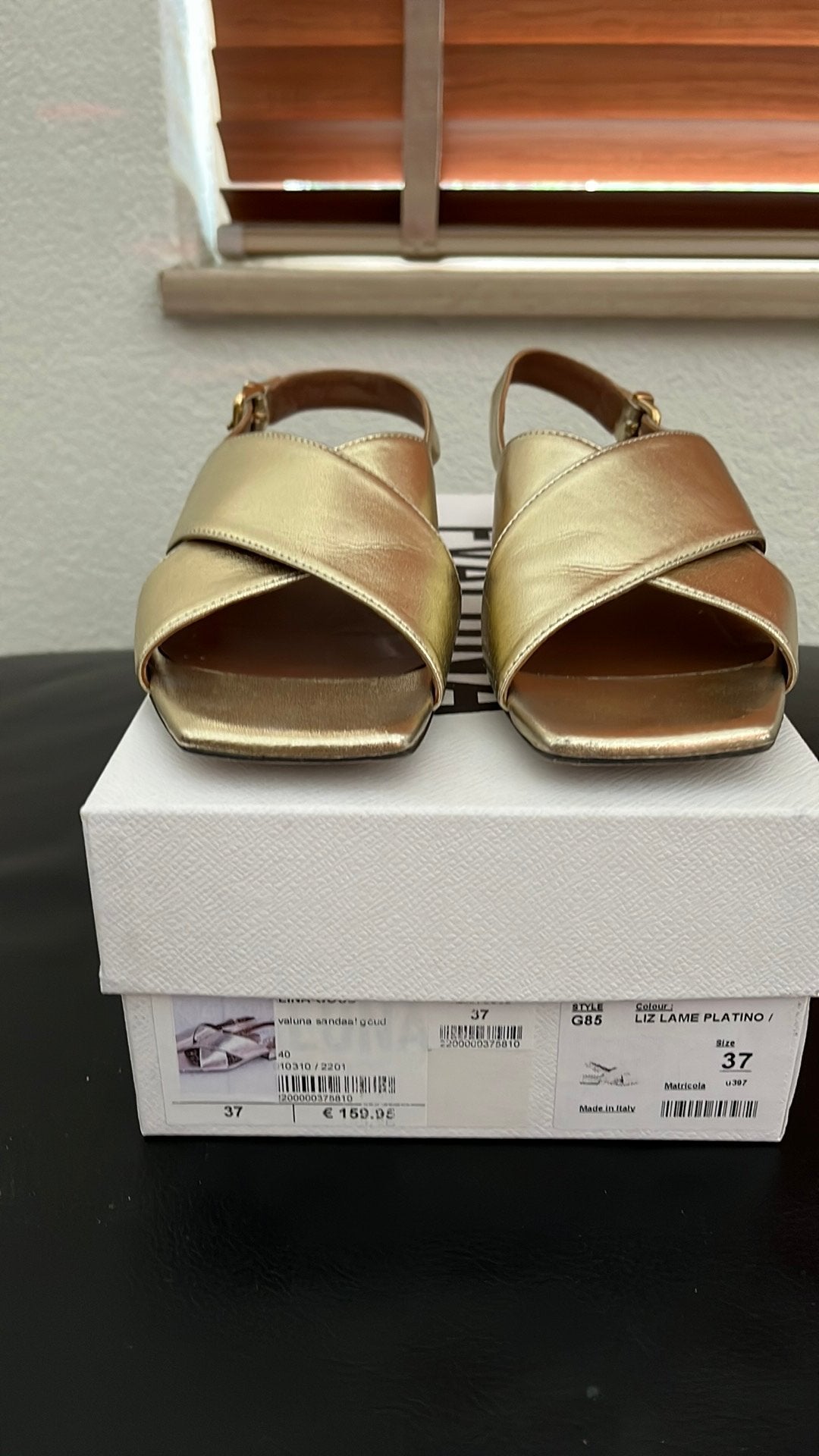Evaluna gouden sandaaltjes, Kleding | Dames, Schoenen, Overige kleuren, Verzenden, Sandalen of Muiltjes, Zo goed als nieuw