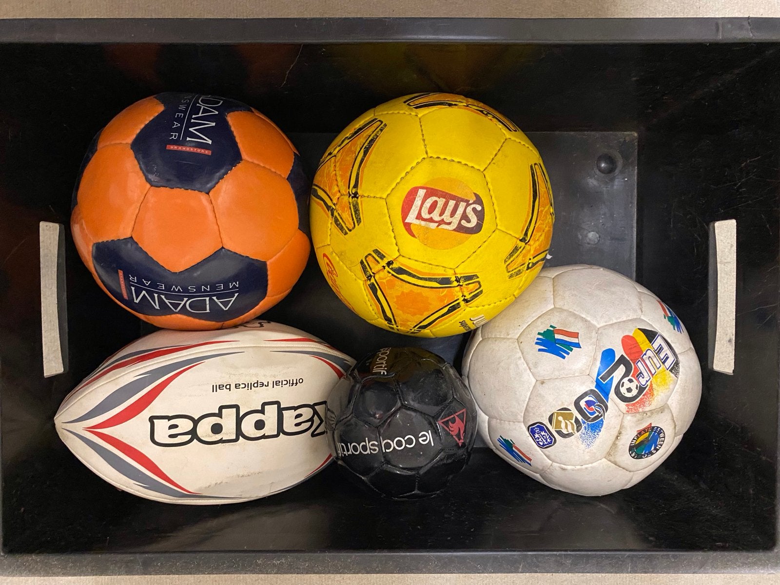 Diverse sportballen: voetbal, rugby en meer, Ophalen, Gebruikt, Bal