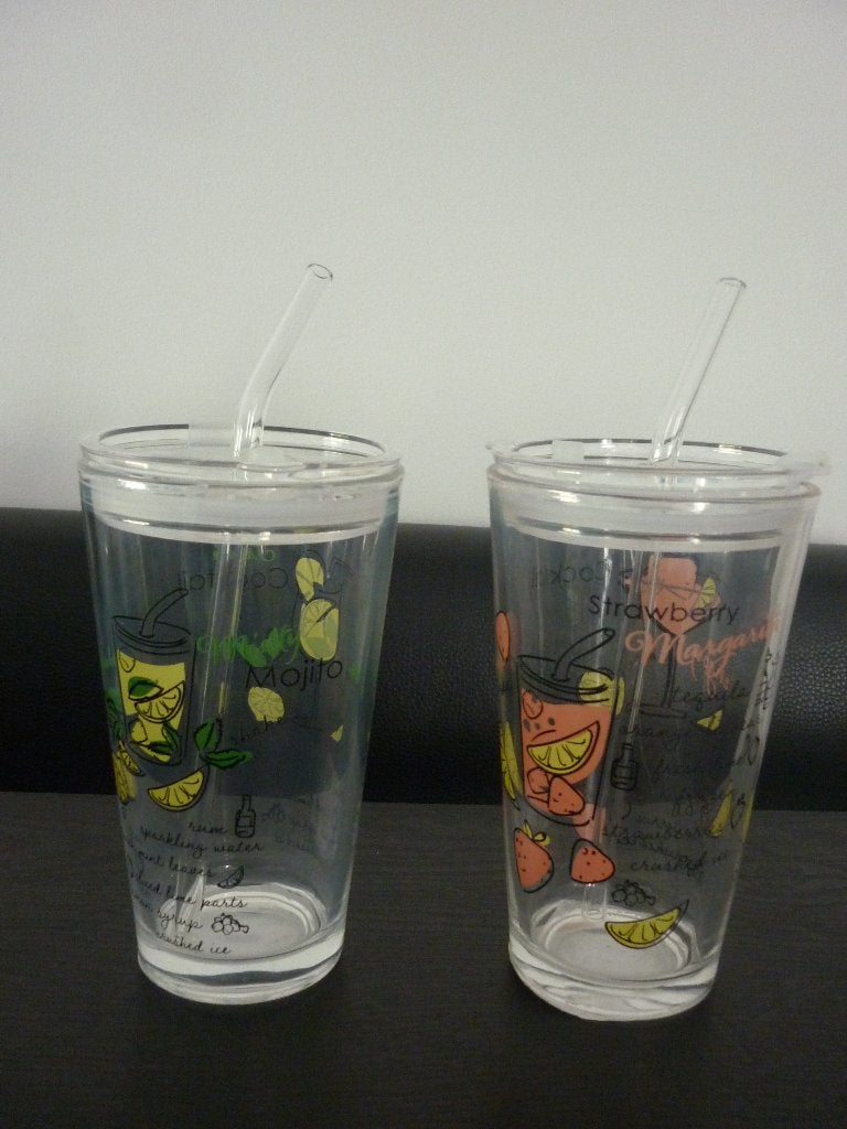 4 verschillende cocktailglazen / mocktails / smoothie beker, Nieuw, Ophalen of Verzenden, Meerkleurig, Overige merken