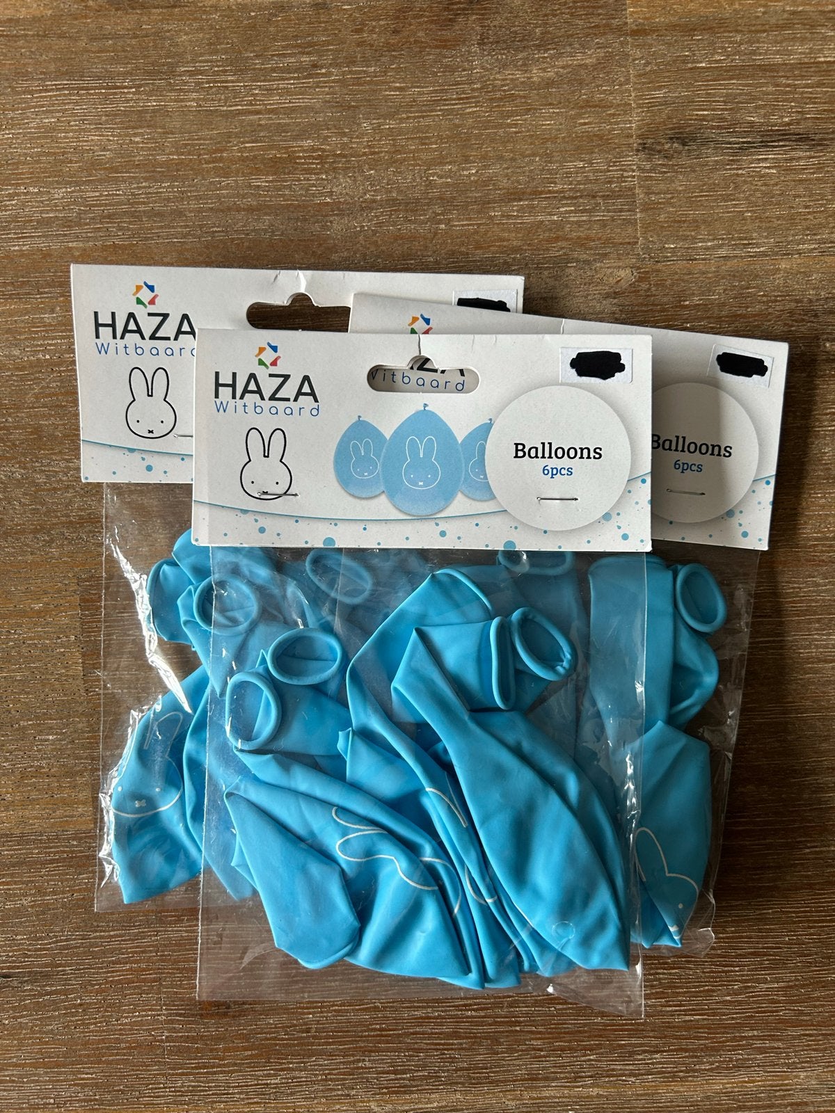 HAZA Witbaard Nijntje Ballonnen - 6 stuks, Ophalen of Verzenden, Nieuw, Feestartikel, Geboorte of Huwelijk