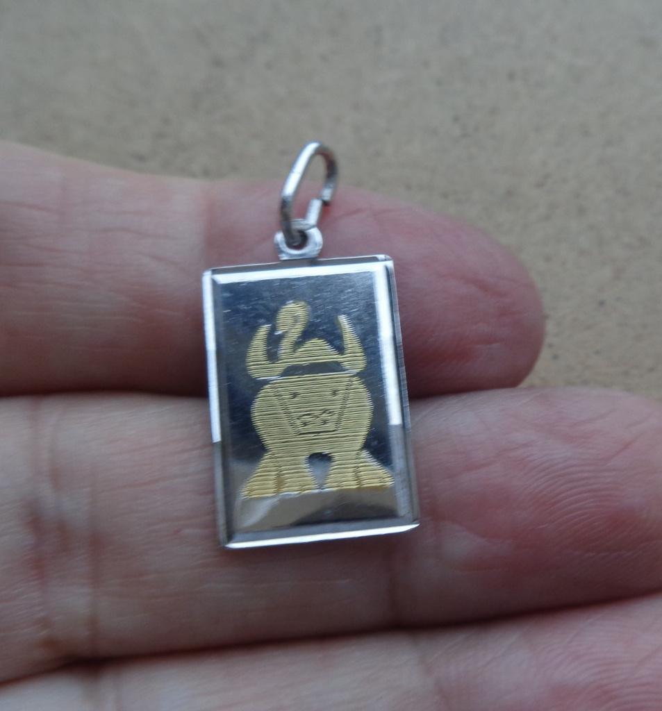 zilveren hanger sterrenbeeld stier [816], Verzenden, Zo goed als nieuw, Kruis of Symbool, Zilver