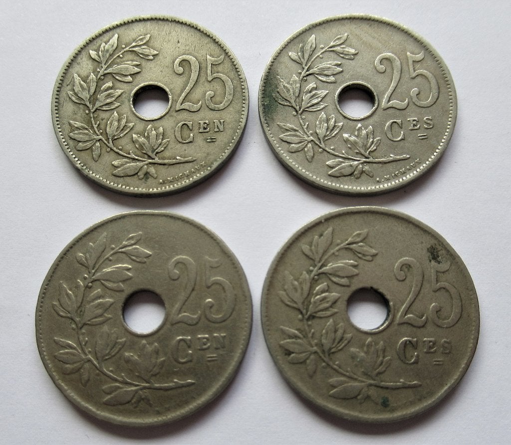 Belgie, 25 centimes, 1921 - 1923 - 1927 - 1929, Verzenden, België