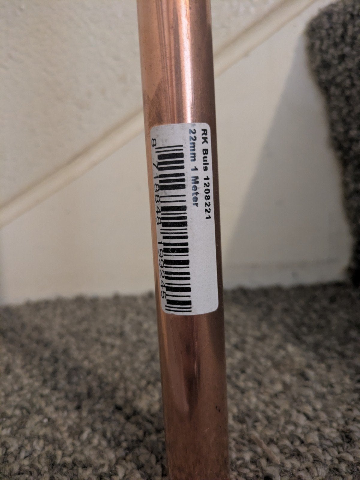 Roodkoper buis 22mm 1 meter, Ophalen, Overige materialen, Nieuw, 20 tot 40 mm