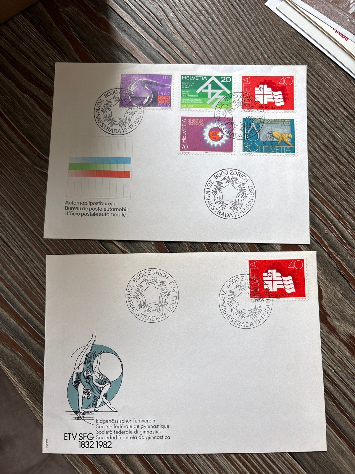 Zwitserland: Gymnaestrada Zürich 1982 & Turnverein Enveloppe, Postzegels en Munten, Postzegels | Europa | België, Met envelop