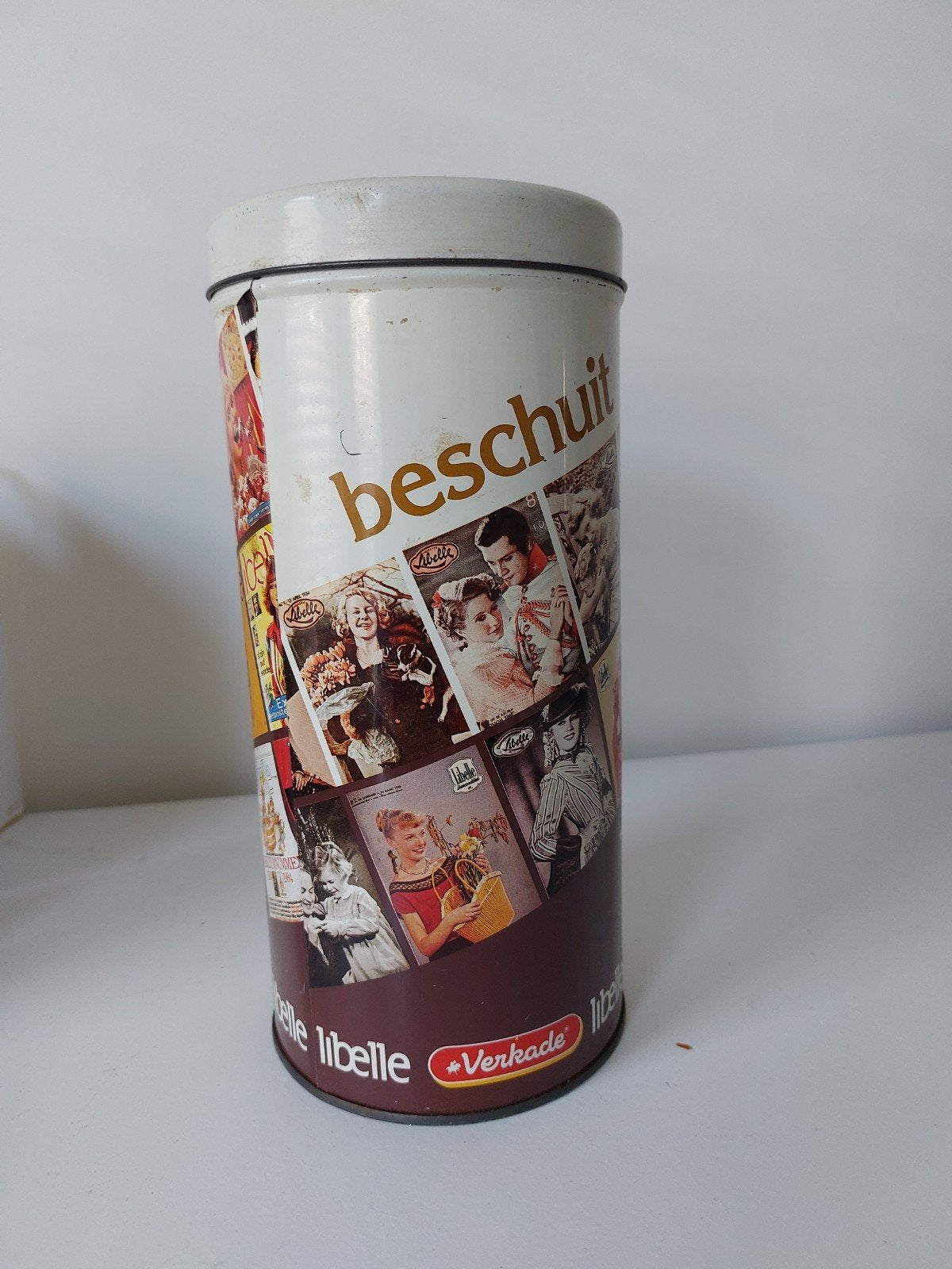Vintage Verkade beschuitbus Libelle - Retro voorraadbus, Ophalen of Verzenden, Gebruikt, Beschuit, Verkade