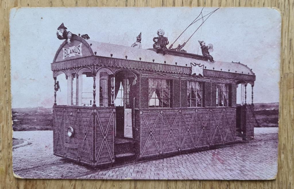 De Zigeunerwagen Blanus -Versierde wagen Haagsche Tramweg, Ophalen of Verzenden, Gebruikt, Tram, Kaart of Prent