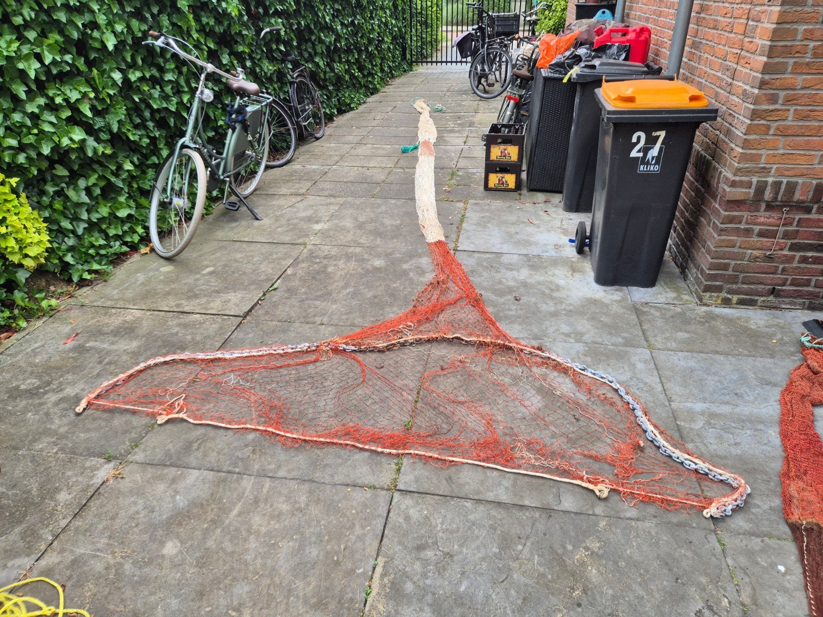 Groot sleepnet voor platvis. Bordennet. Kornet. Tong vissen., Watersport en Boten, Hengelsport | Zeevissen, Ophalen of Verzenden