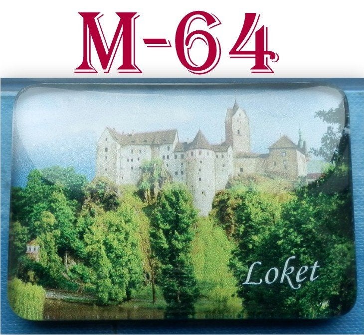 M64 koelkastmagneetje kasteel loket hrad loket tsjechië, Verzenden, Zo goed als nieuw