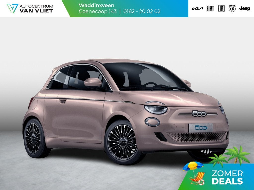 Fiat 500e 3+1 La Prima 42 kWh | 17% Bijtelling | Clima | Cru, Auto's, Fiat, 12 maanden, 1300 kg, Overige kleuren, 4 stoelen