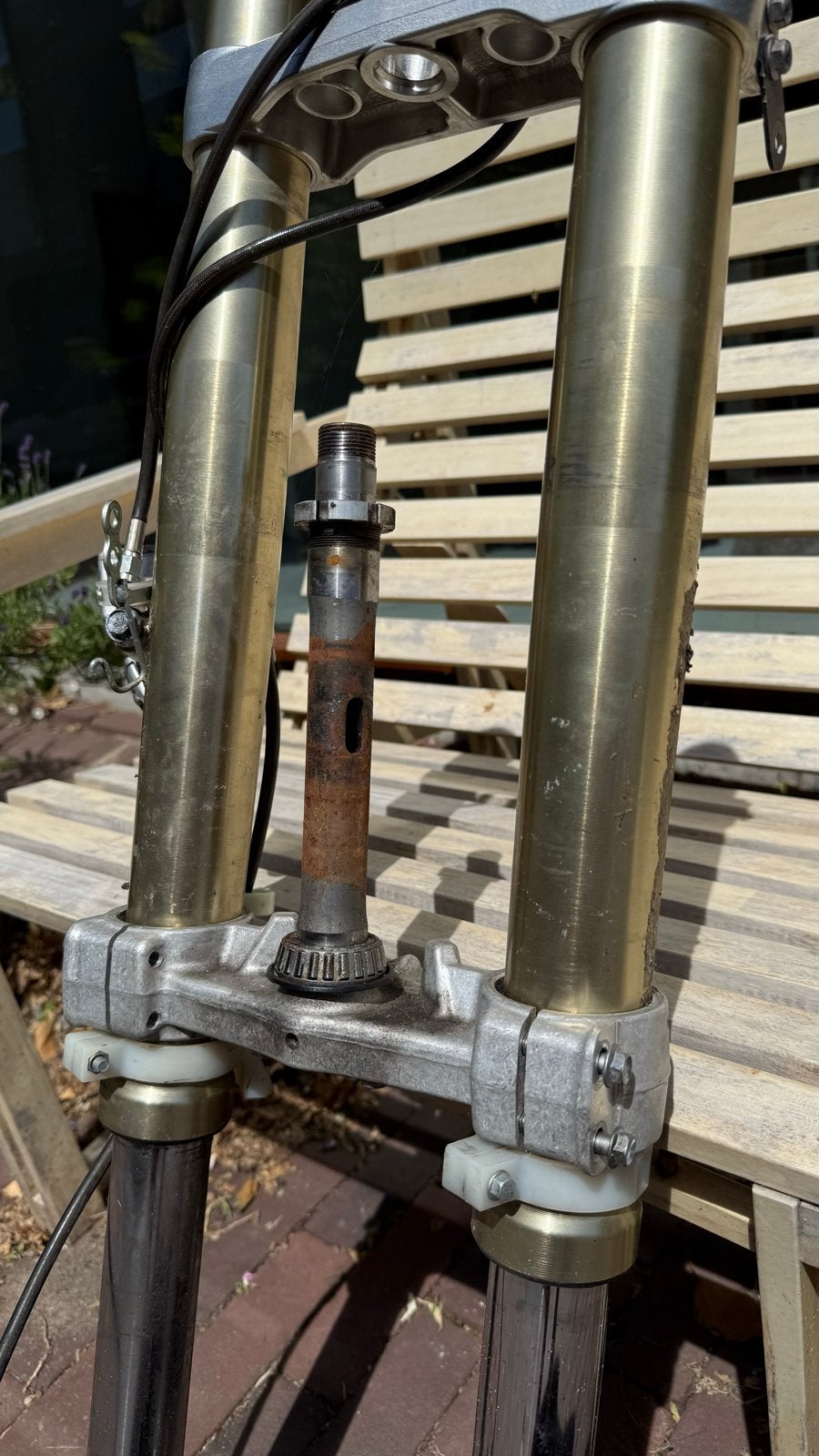 Suzuki drz400sm USD voorvork incl triple clamps en remklauw, Motoren, Ophalen of Verzenden, Gebruikt