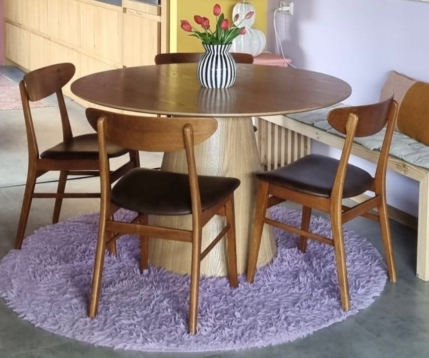 4 Farstrup design stoel Model 210, Huis en Inrichting, Ophalen, Gebruikt, Bruin, Vier