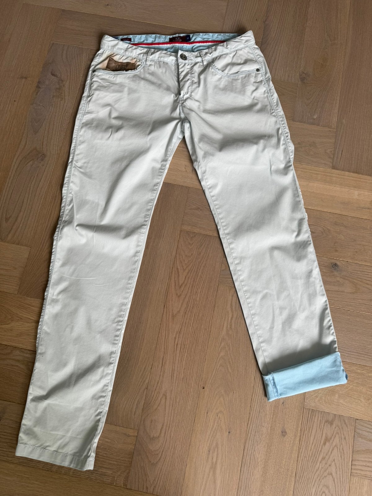 La Martina zacht blauwe broek maat M heren, Ophalen of Verzenden, Zo goed als nieuw, Blauw