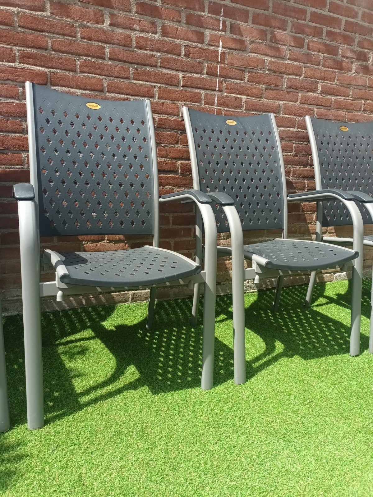 Hartman tuinstoelen 6 stuks stapelbaar, Ophalen, Zo goed als nieuw, Kunststof, Stapelbaar