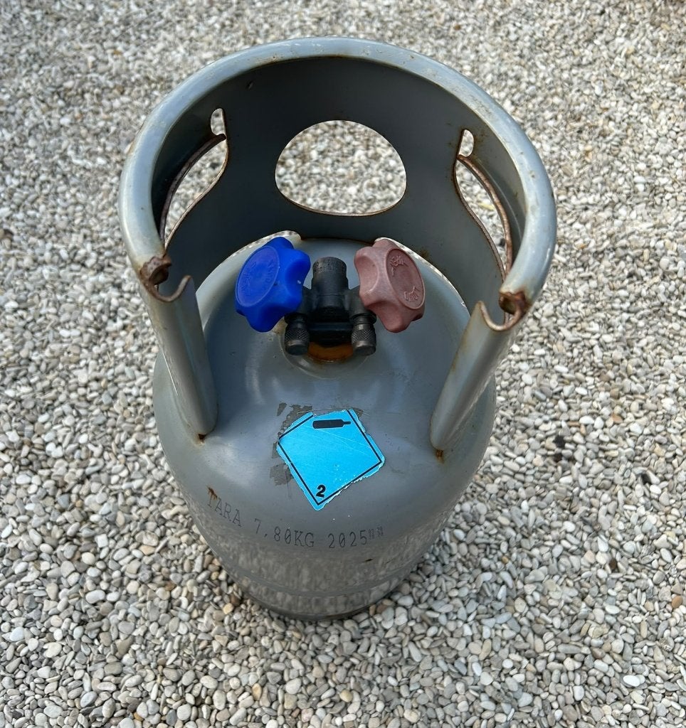 Koudemiddel cilinder retour/vul cilinder 12,5 liter, Ophalen, Gebruikt
