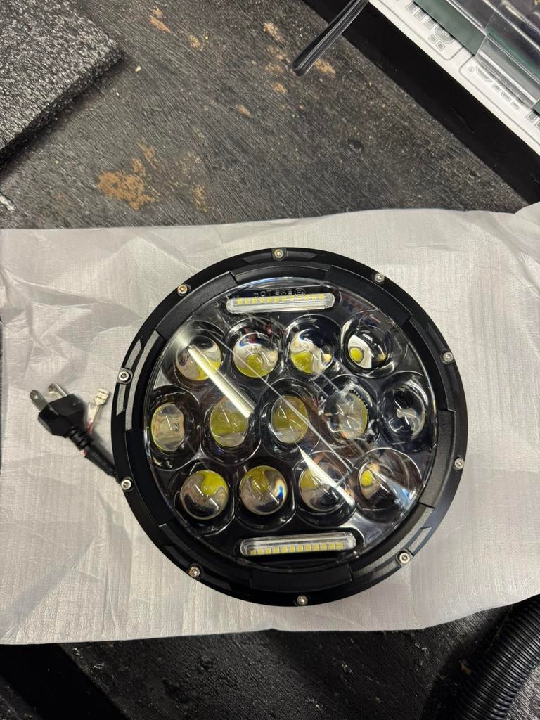 Harley Touring 7 inch koplamp zwart led daymaker variant, Ophalen of Verzenden