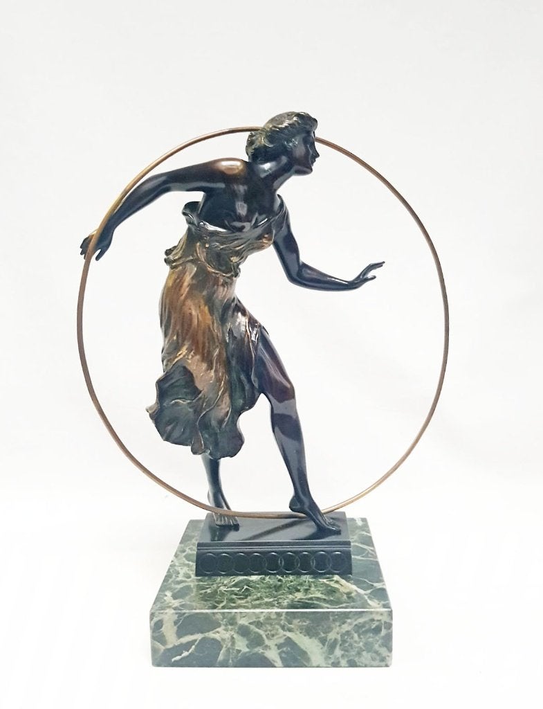 Art Deco Bronzen Beeld - Georges Morin., Art deco, Ophalen of Verzenden, Brons, 20 - 50 cm