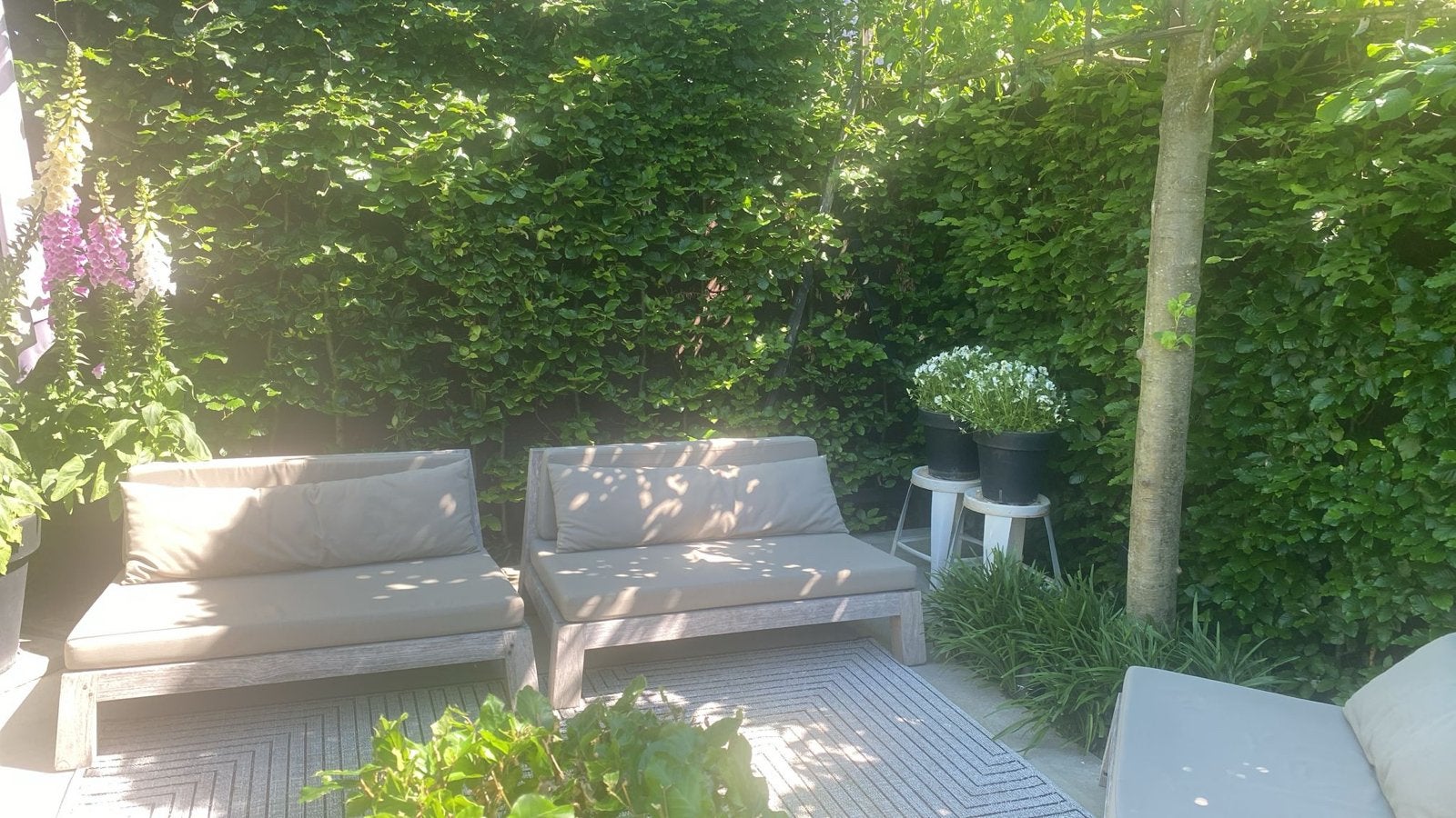 Loungeset Piet Boon, 2 love seat banken en 2 stoelen, Ophalen, 5 zitplaatsen, Gebruikt, Loungeset