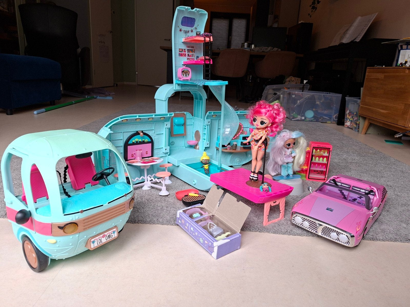 Lol camper, cabrio en poppen, Kinderen en Baby's, Speelgoed | Poppenhuizen, Ophalen, Toebehoren